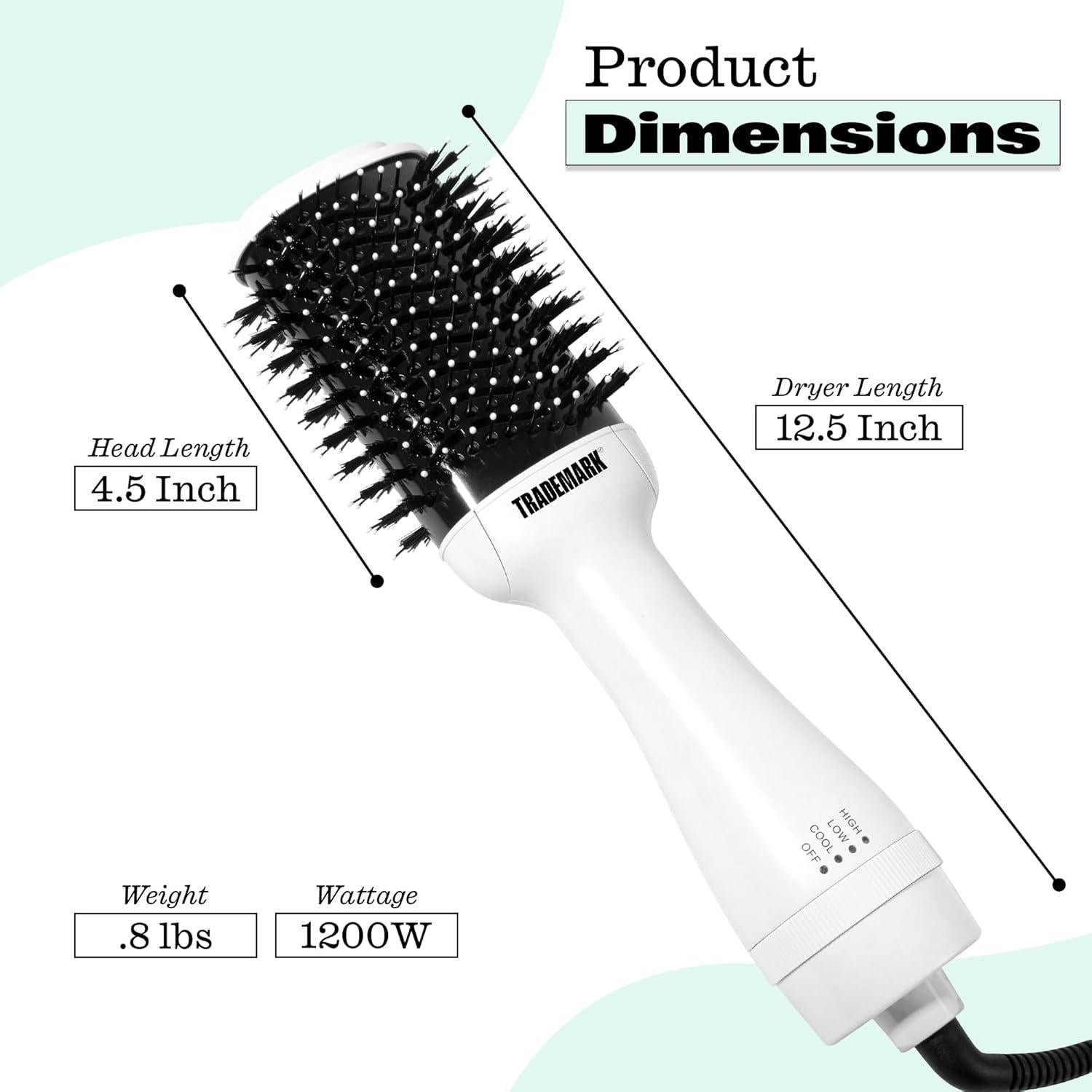 Cepillo Secador Trademark Beauty Easy Blo 4 en 1 - Blanco