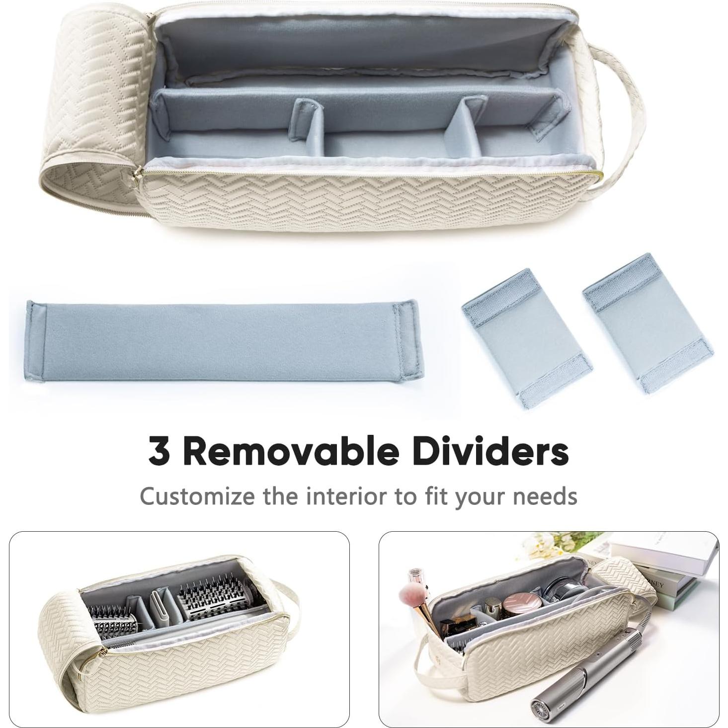 Bolsa de Viaje para Herramientas de Cabello ELCUPA Marfil 34x12.7x14 cm