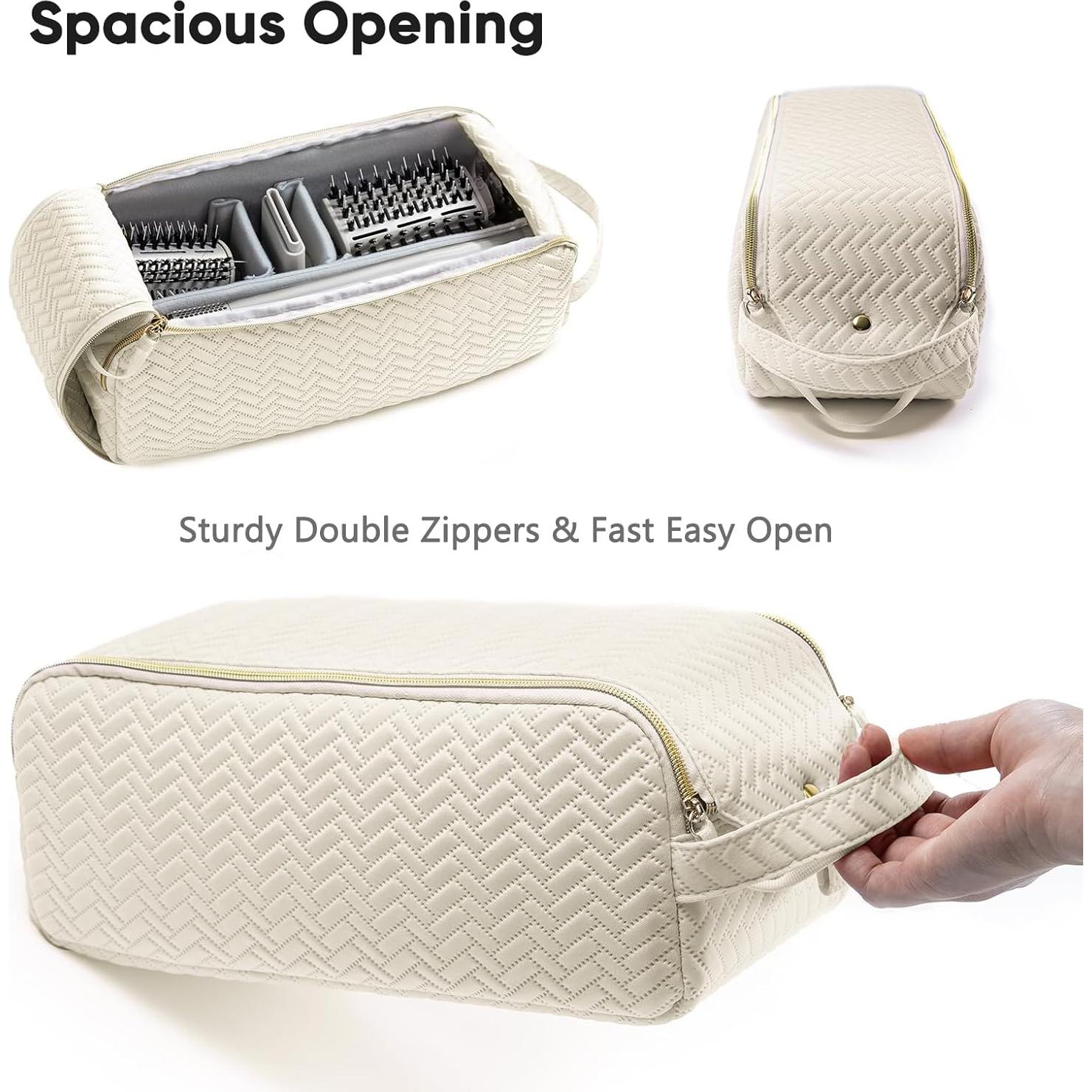 Bolsa de Viaje para Herramientas de Cabello ELCUPA Marfil 34x12.7x14 cm
