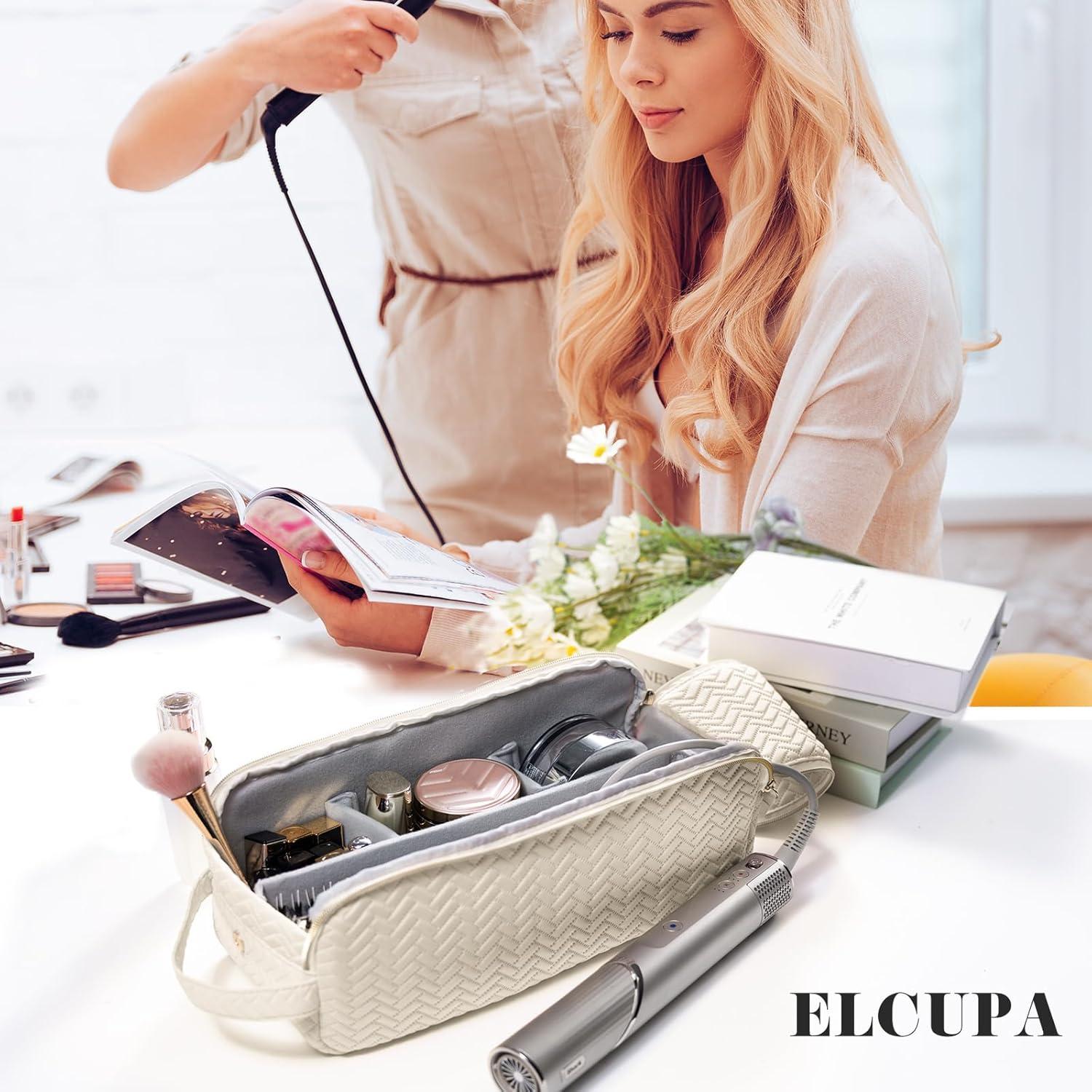 Bolsa de Viaje para Herramientas de Cabello ELCUPA Marfil 34x12.7x14 cm