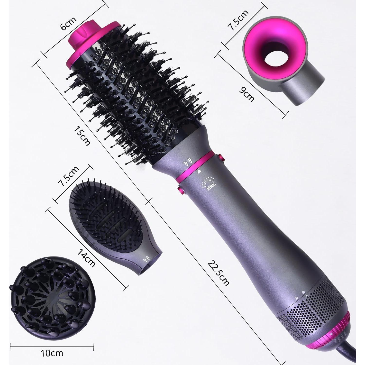 Cepillo Secador de Cabello 4 en 1 SPPZCUR HD-3188 con Difusor