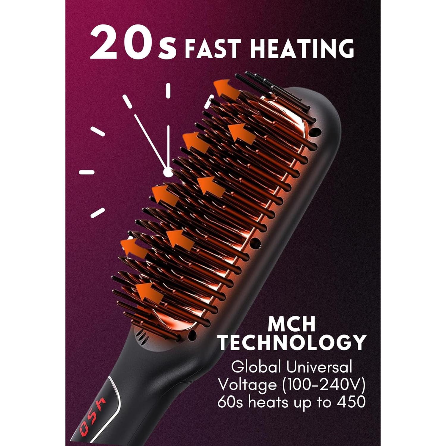 Cepillo Alisador Iónico Cerámico MEGAWISE KL-1028 232°C