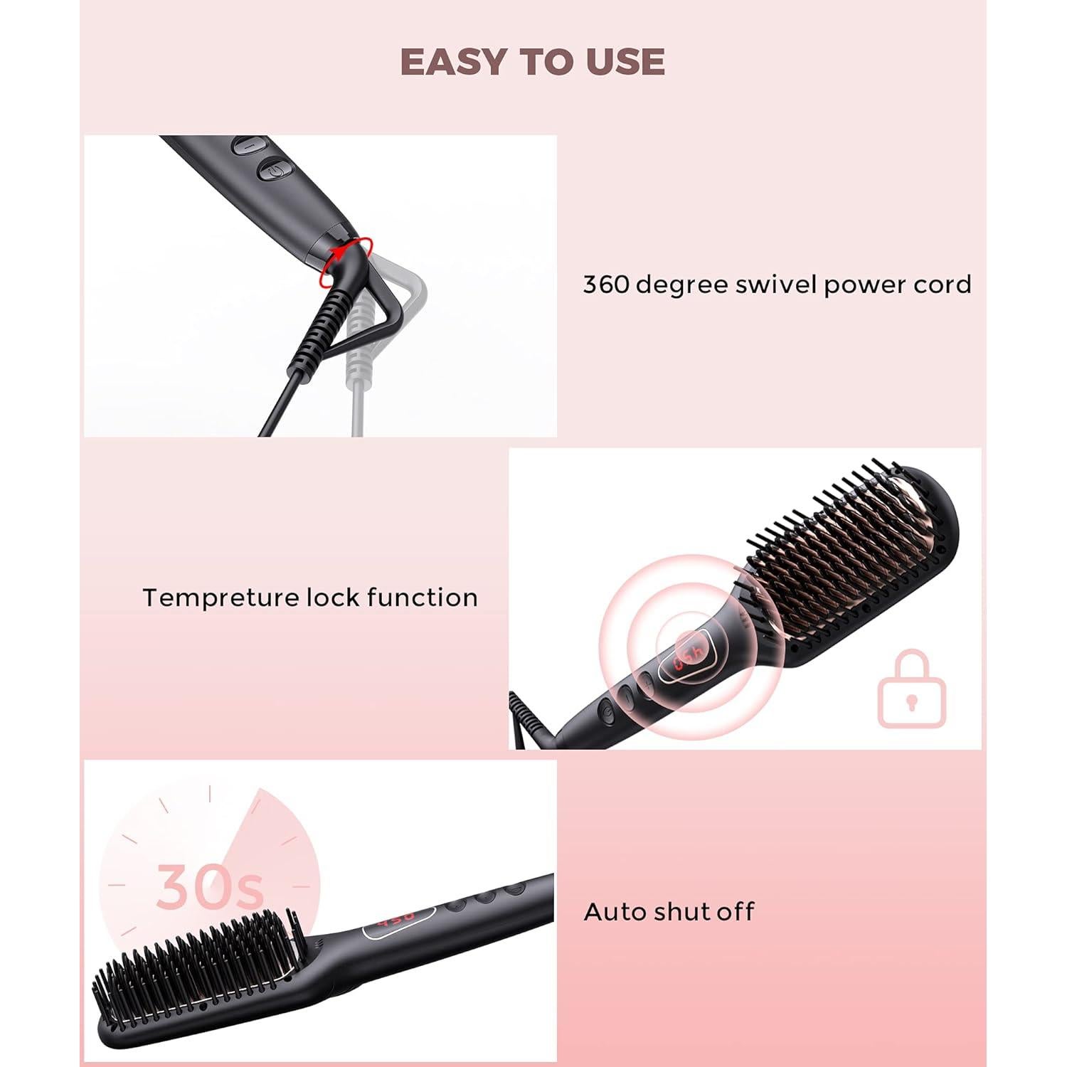 Cepillo Alisador Iónico Cerámico MEGAWISE KL-1028 232°C