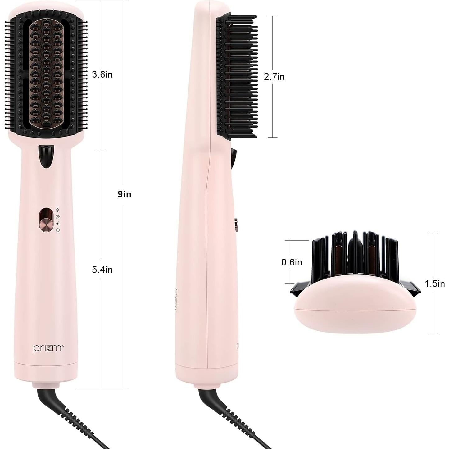 Cepillo Alisador y Secador Prizm Rosa 3 Modos Iones Negativos