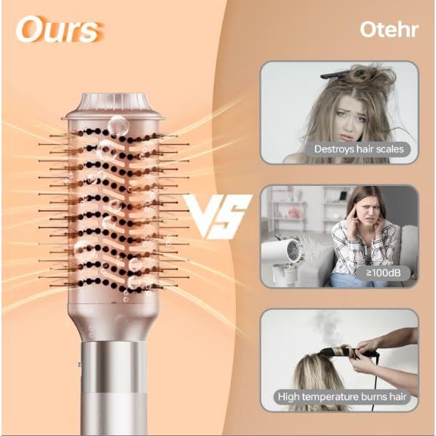 Cepillo Secador de Cabello 6 en 1 Hojocojo 140,000 RPM Oro