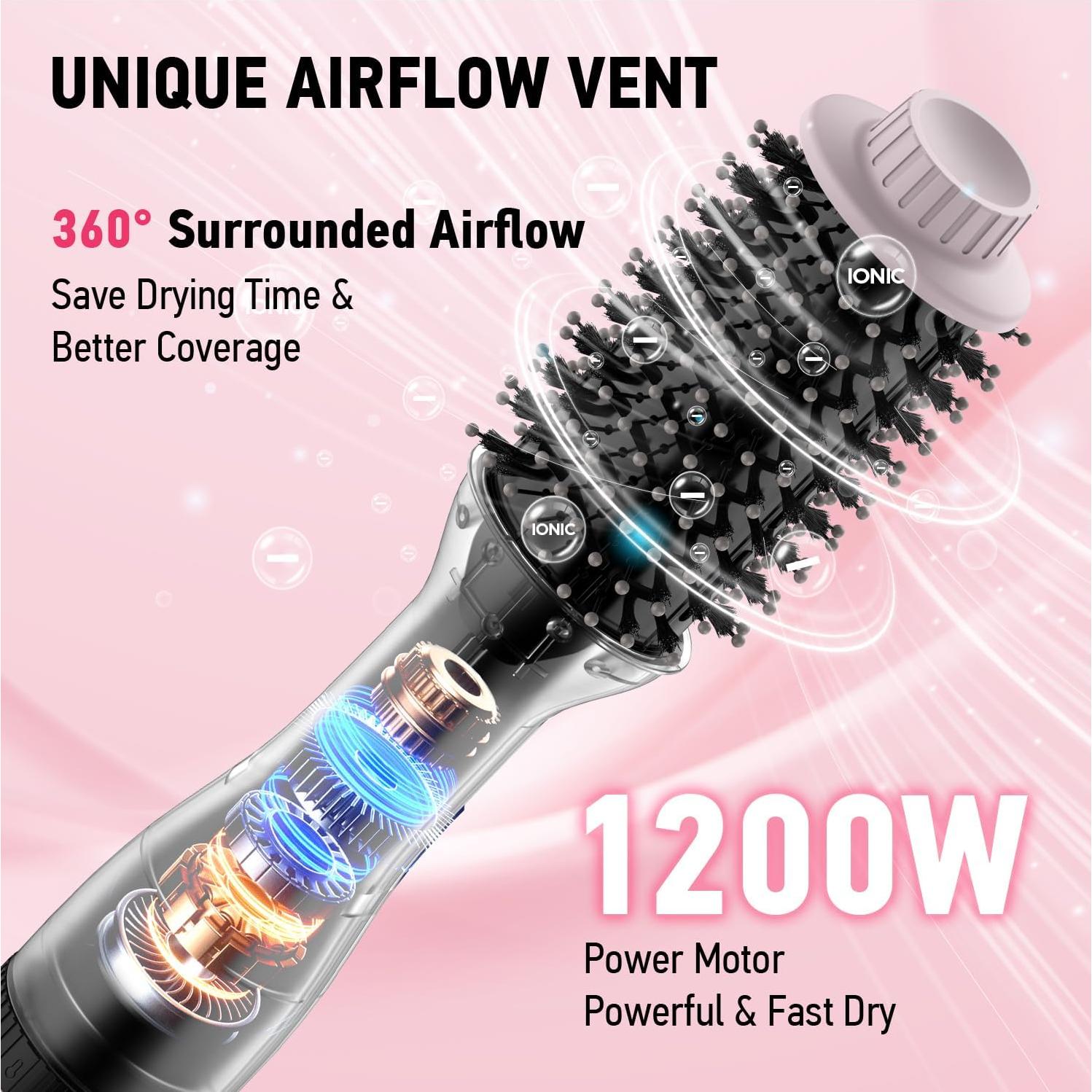 Cepillo Secador de Cabello MiroPure 4 en 1 con 4 Temperaturas