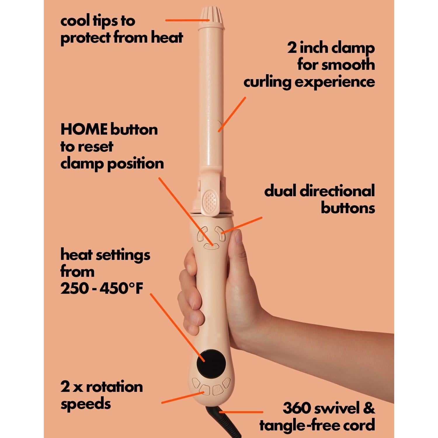 Rizador de Cabello Automático Peech 1 Pulgada Temperatura Ajustable