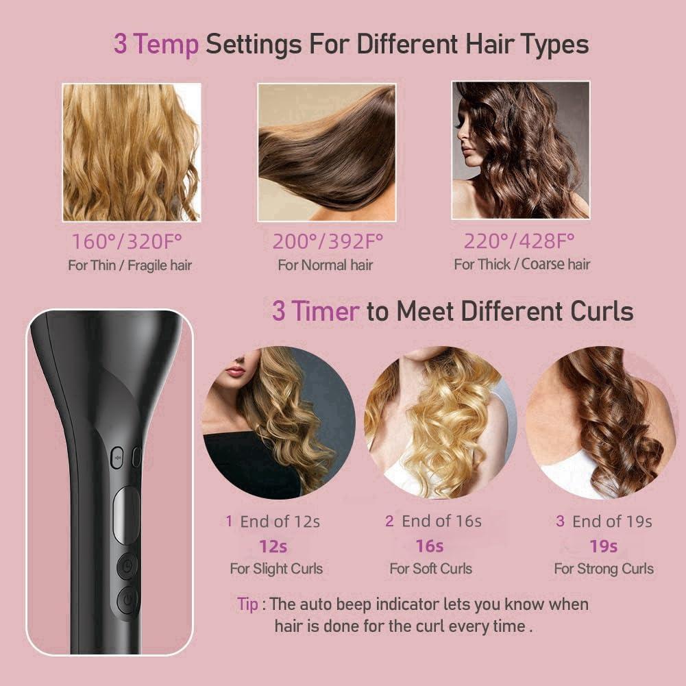 Rizador de Cabello Automático Bejarm 1" Anti-Escaldado