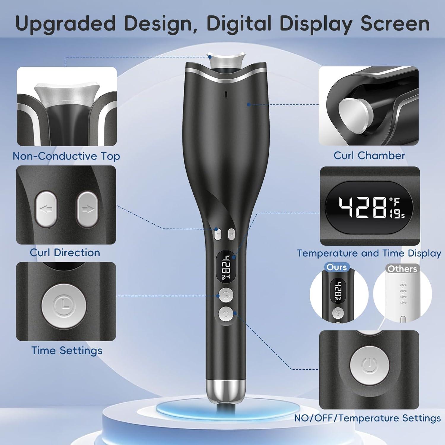 Rizador de Cabello Automático WOKEIO 1" (2.54 cm) 4 Temperaturas