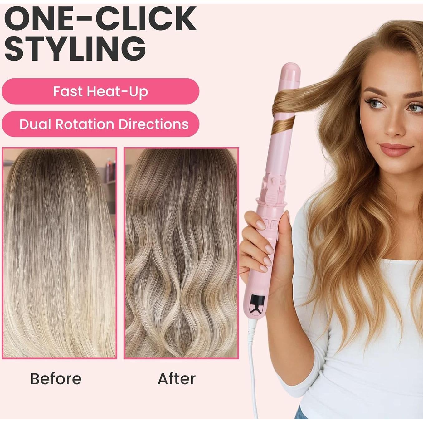 Plancha de Rizar Automática Honey Coco 2.69 cm Rosa