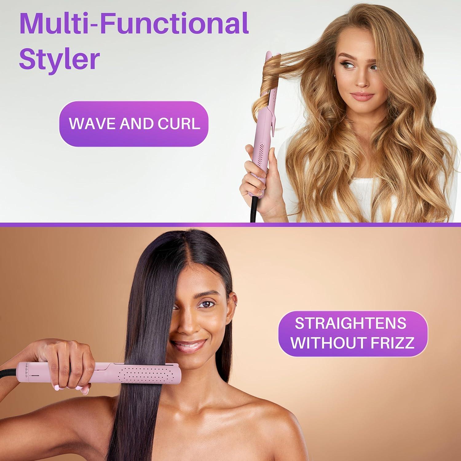 Rizador y Alisador 2-en-1 Asani A499PK Rosa - 360° Airflow