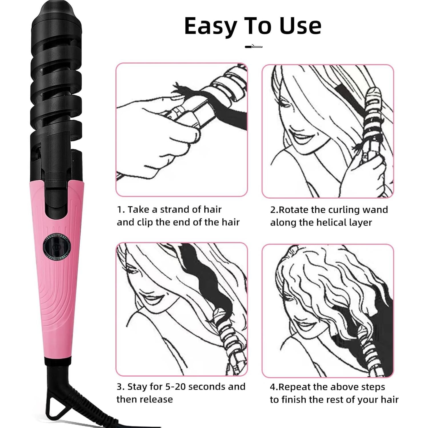 Varita de Rizado Cerámica AUITRONCARE 1.9 cm Rosa