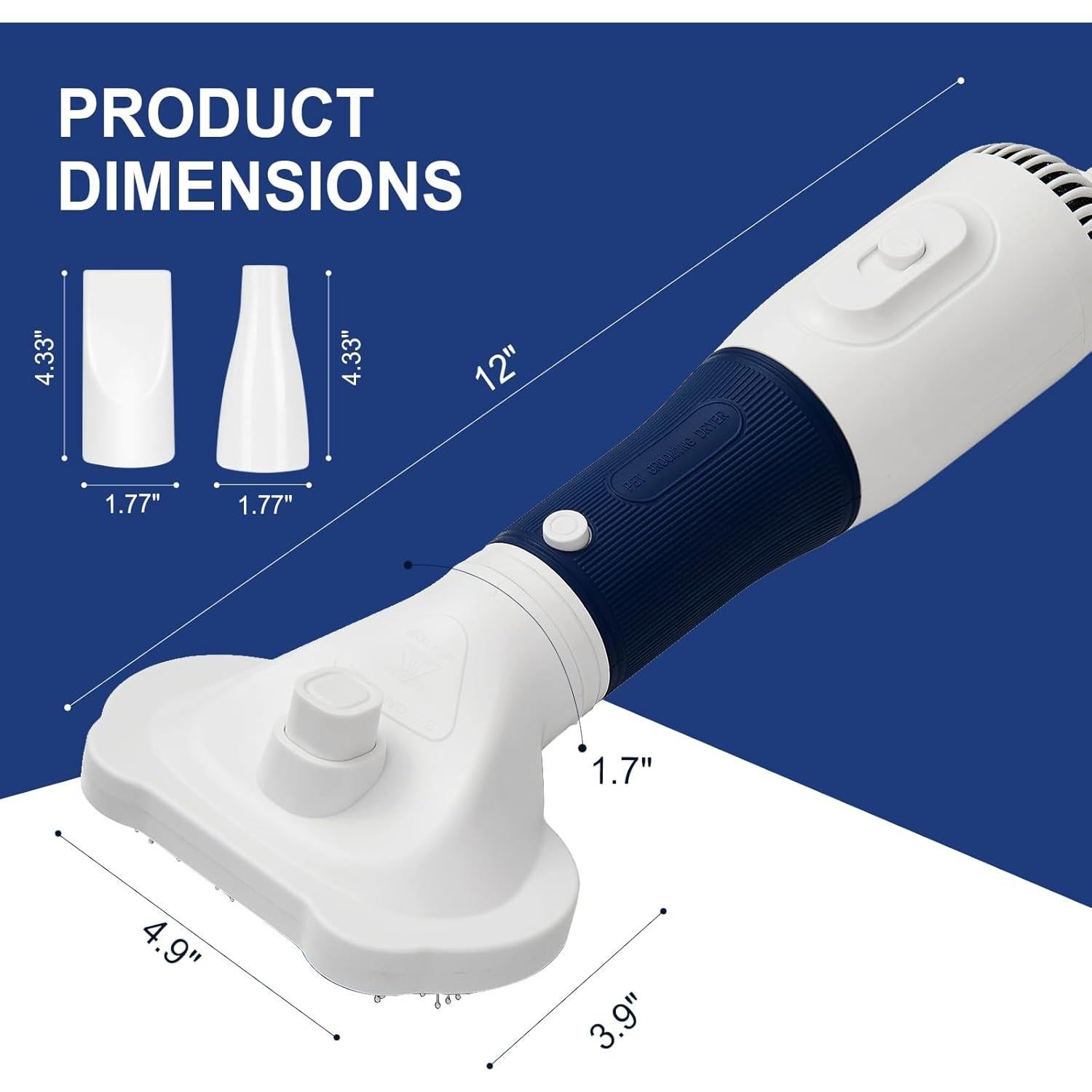 Secador de Pelo 3-en-1 POPET para Mascotas - Silencioso, 300W