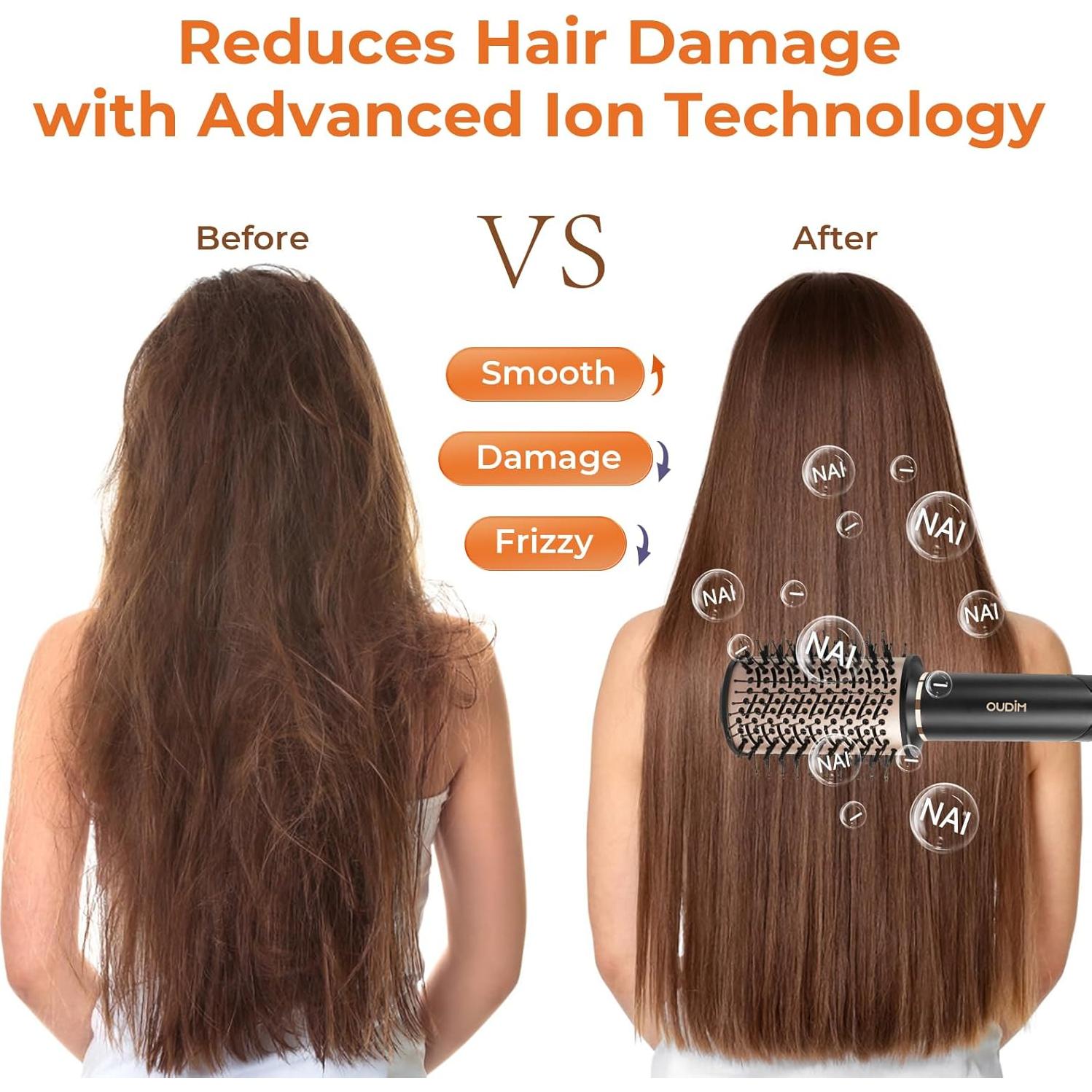 Cepillo de Aire Caliente Oudim 6 en 1 con Iones Negativos