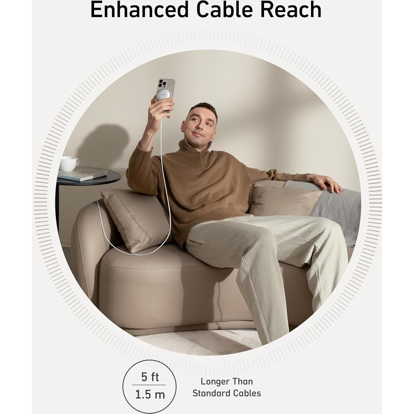 Cargador Inalámbrico Anker MagGo 15W para iPhone 16