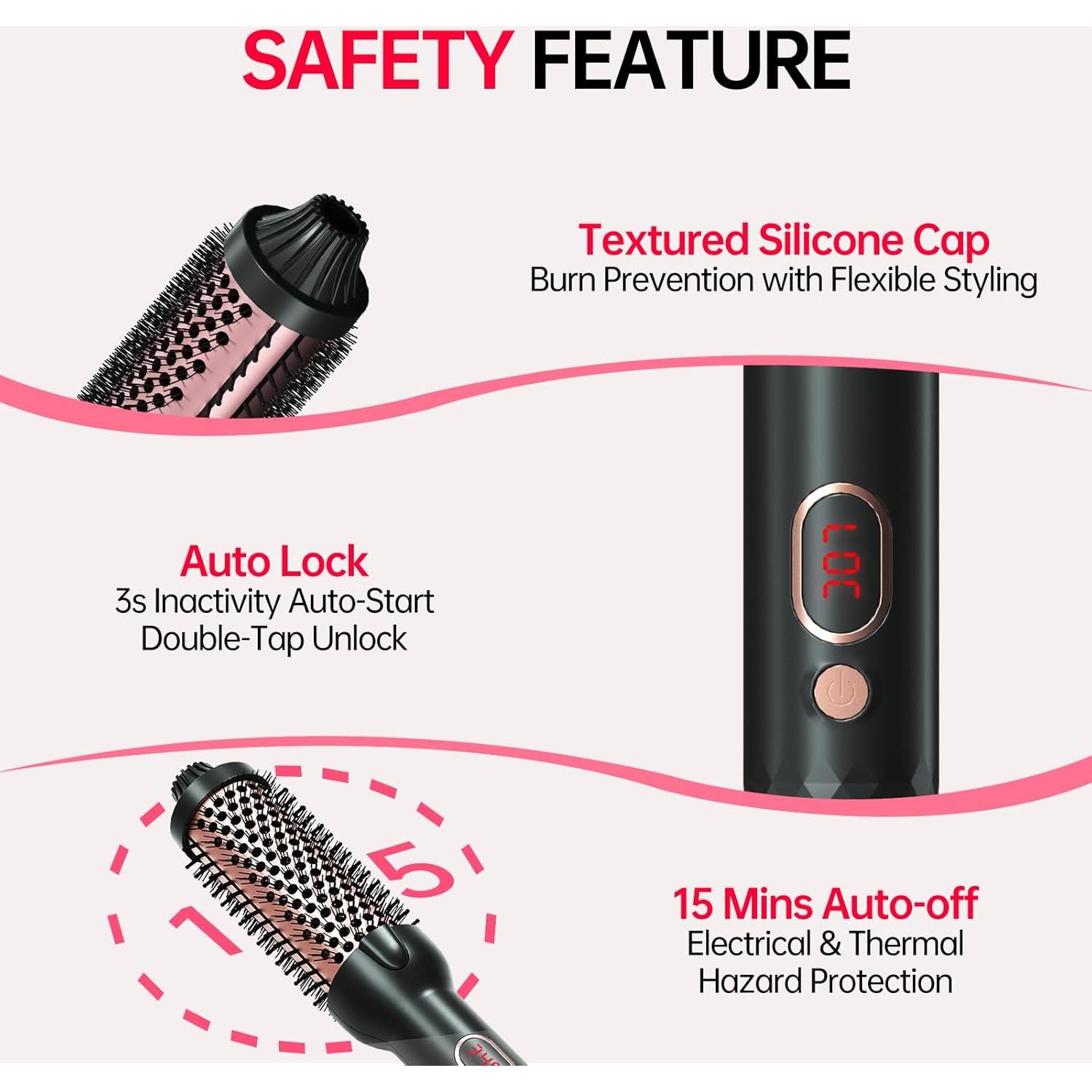 Cepillo Térmico Hahahope 1.5" Cerámica 10 Temperaturas