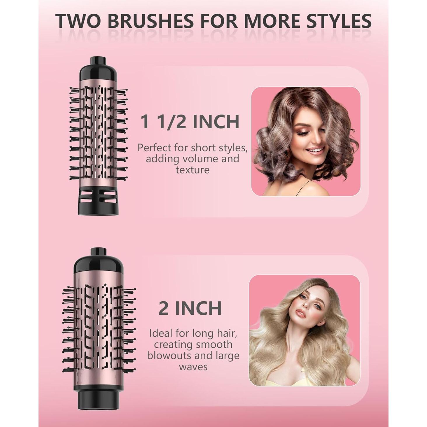 Cepillo Secador de Cabello Rotatorio ANWA 4 en 1 Negro