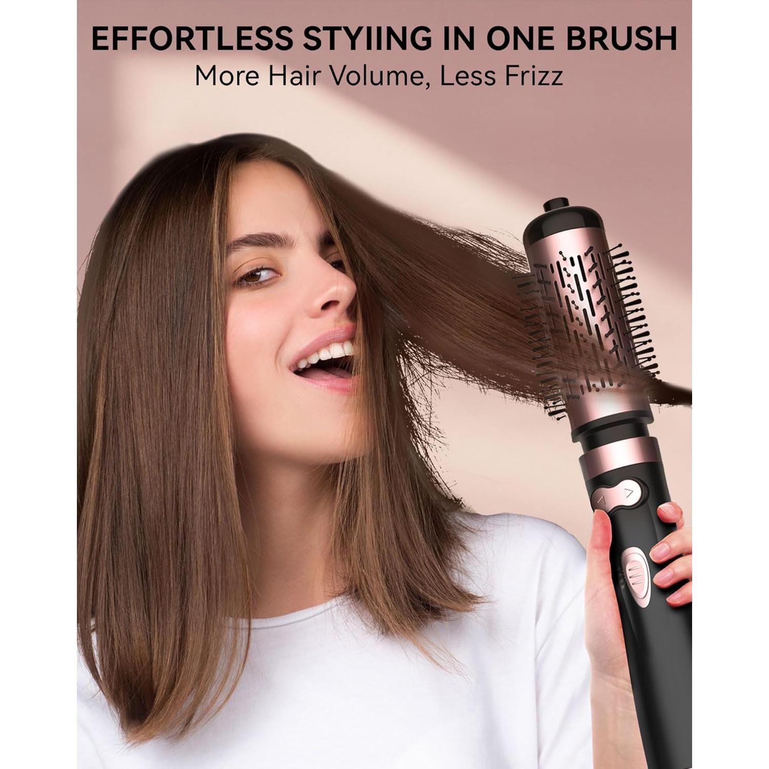 Cepillo Secador de Cabello Rotatorio ANWA 4 en 1 Negro