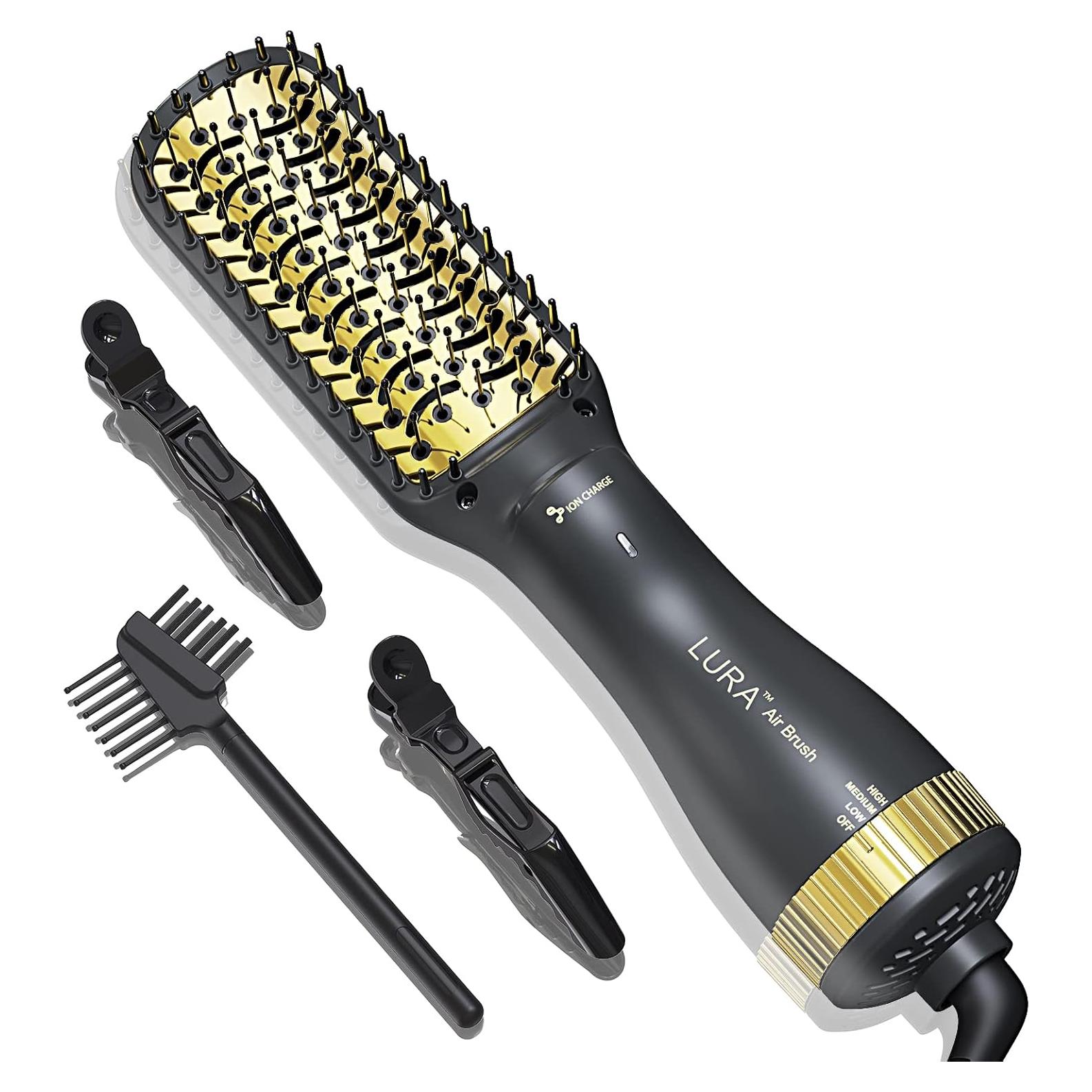 Cepillo Secador Iónico LURA 600W con Peine y Alisador