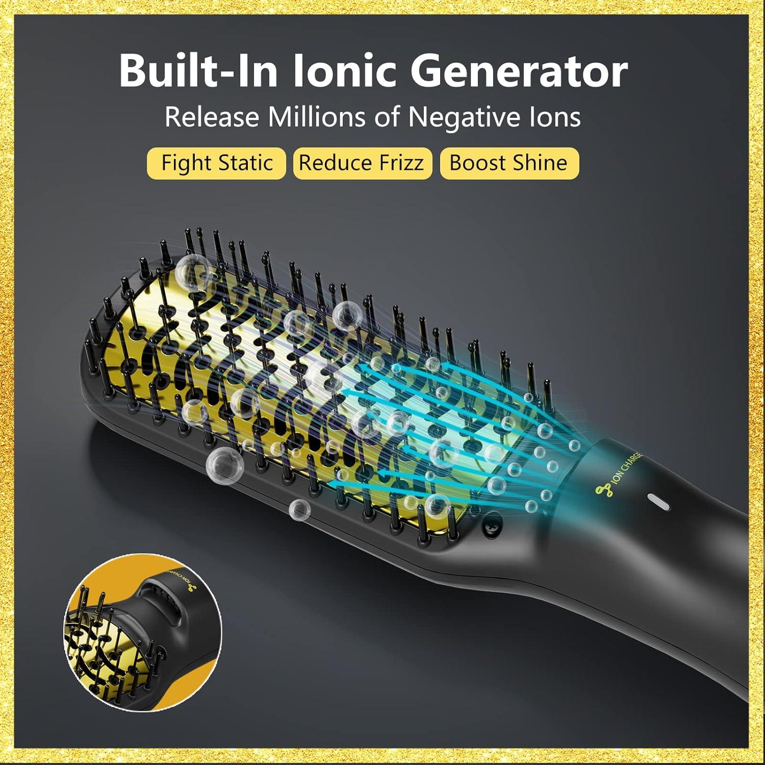 Cepillo Secador Iónico LURA 600W con Peine y Alisador