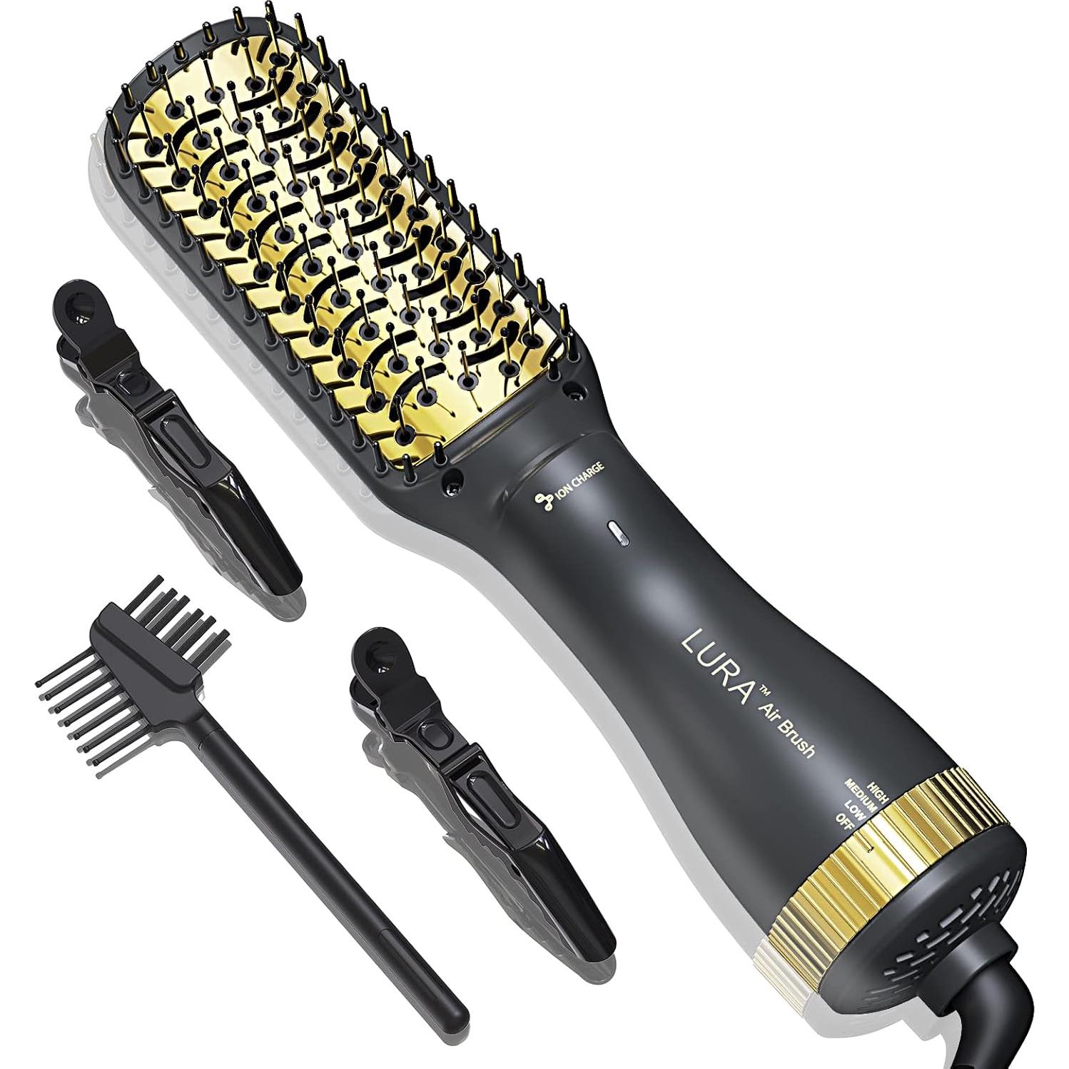 Cepillo Secador Iónico LURA 600W con Peine y Alisador