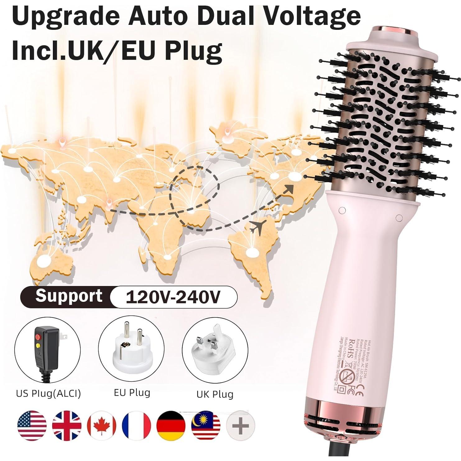 Cepillo Secador de Cabello Mini Doble Voltaje Ariellagou 25.4 cm