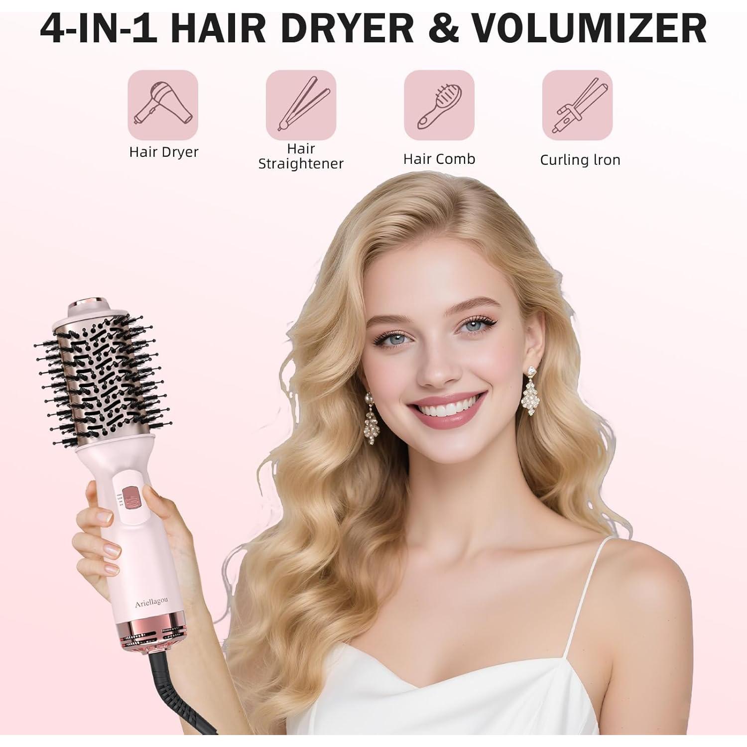 Cepillo Secador de Cabello Mini Doble Voltaje Ariellagou 25.4 cm