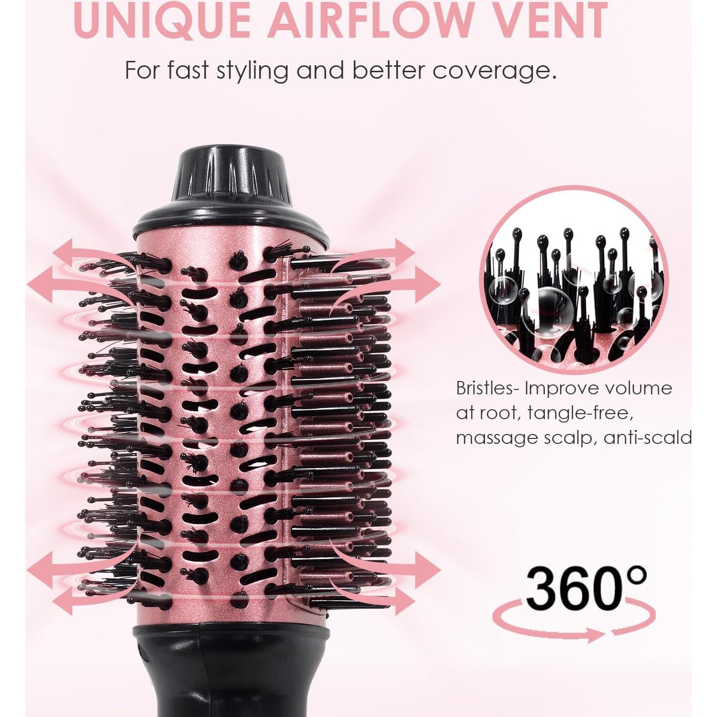 Cepillo Secador 4 en 1 BANGMENG R-15 Cerámica 6.35 cm