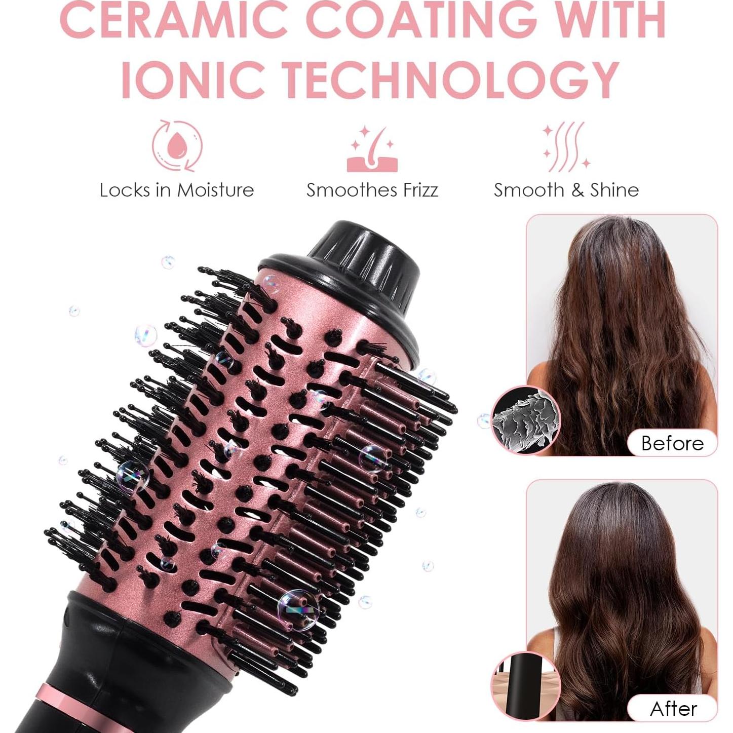 Cepillo Secador 4 en 1 BANGMENG R-15 Cerámica 6.35 cm