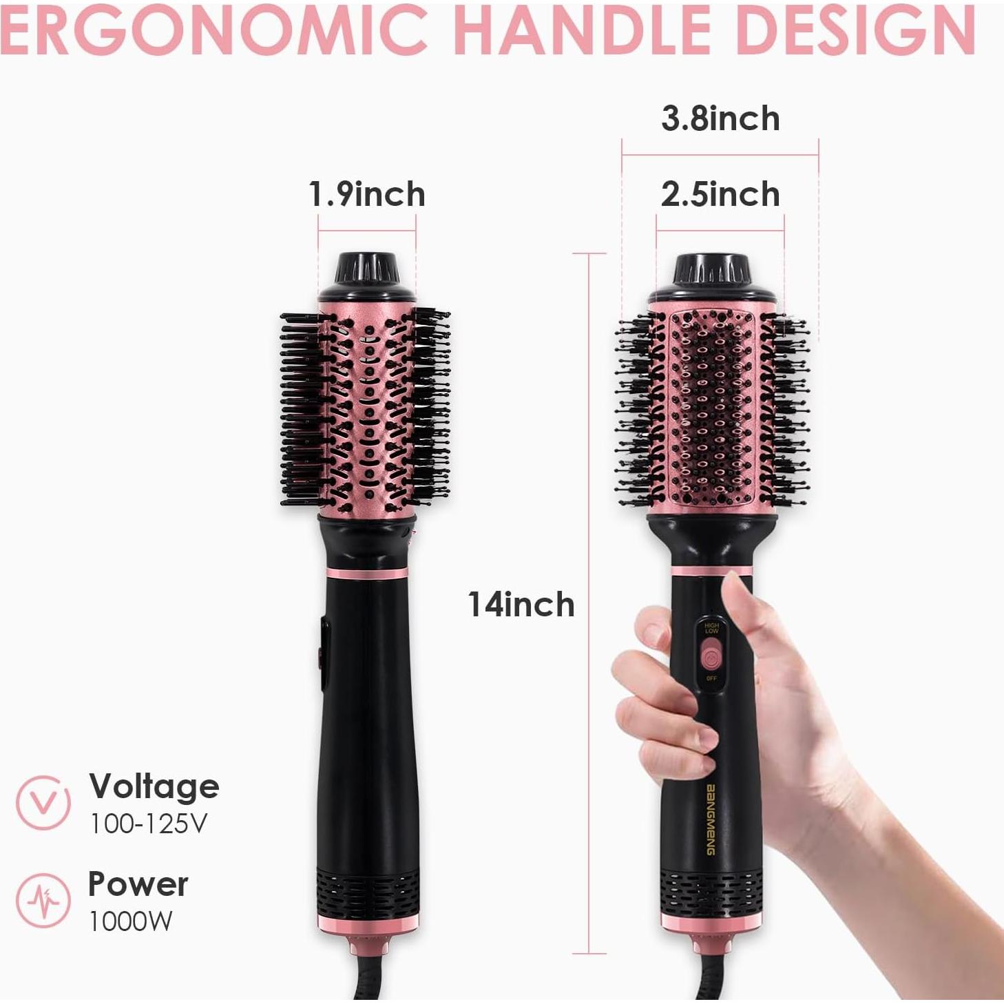 Cepillo Secador 4 en 1 BANGMENG R-15 Cerámica 6.35 cm