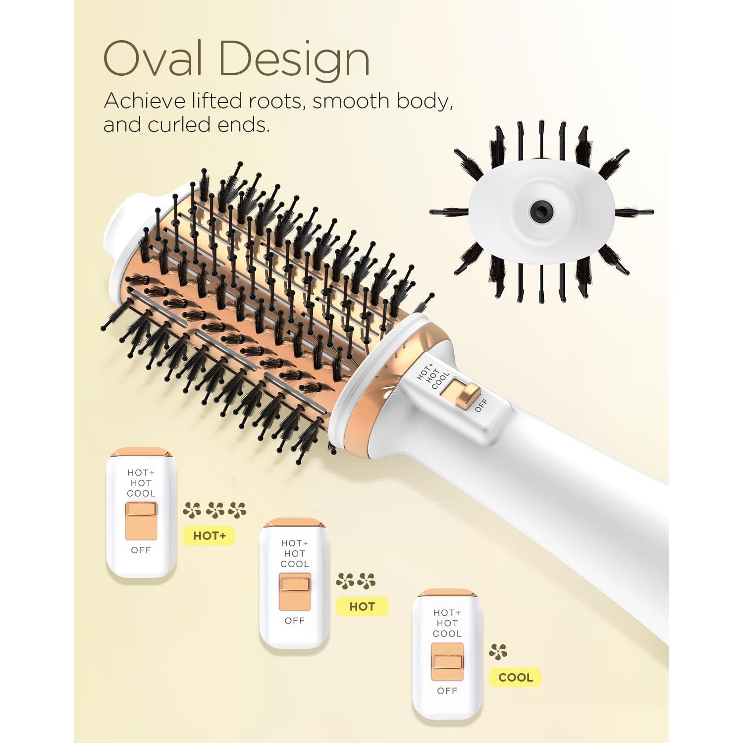 Cepillo Secador Doble Voltaje Plavogue PV222 Oro Blanco 380g