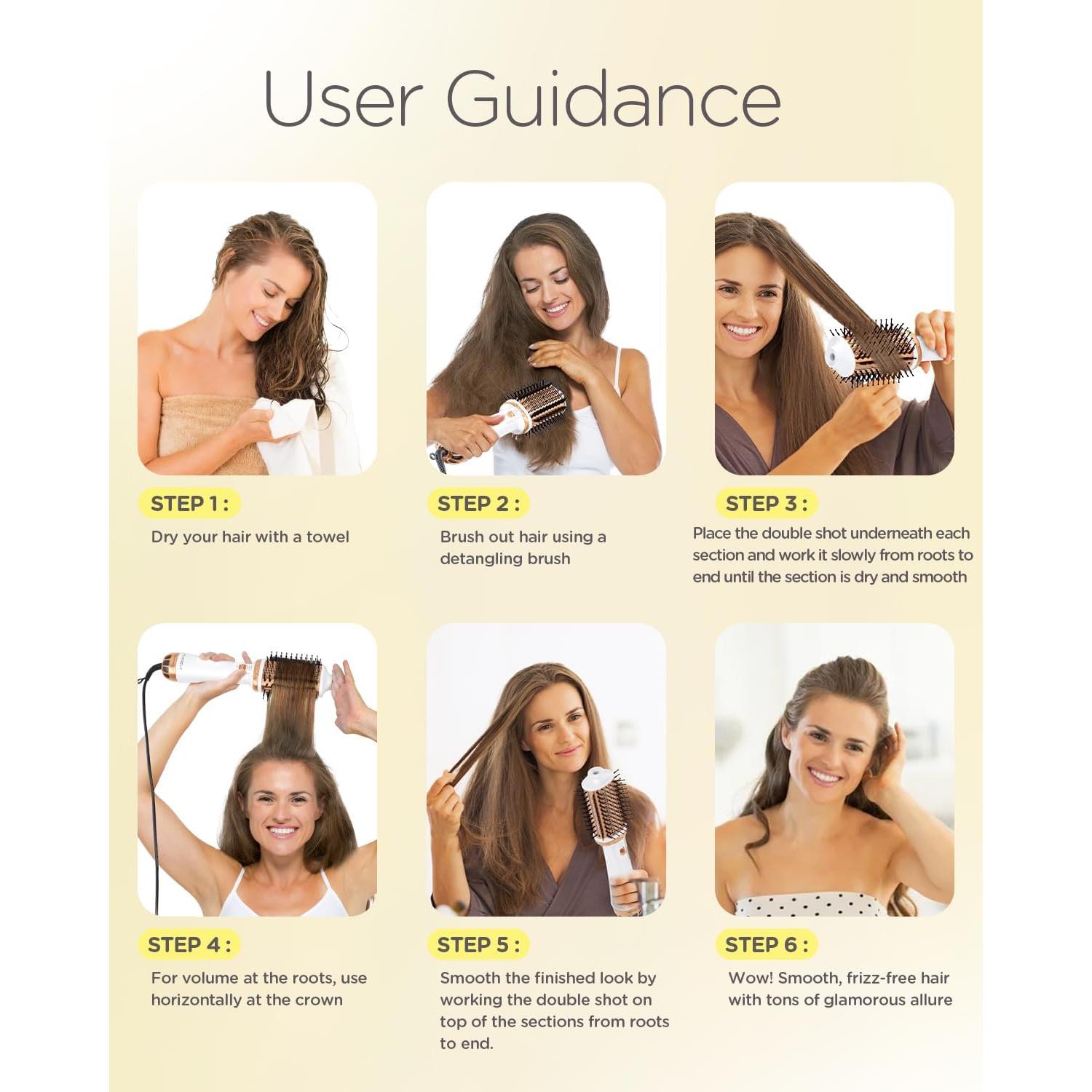 Cepillo Secador Doble Voltaje Plavogue PV222 Oro Blanco 380g