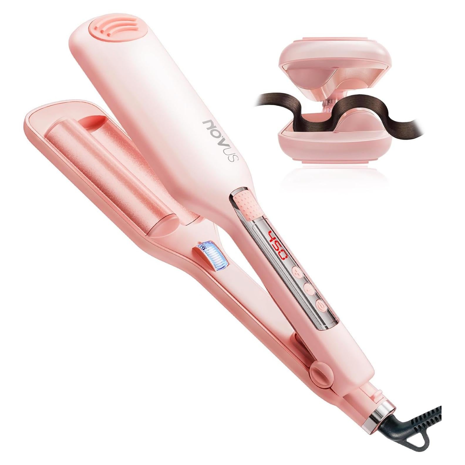 Rizador de Cabello NOVUS 2 Barriles 1.1" Cerámica Iónica Rosa