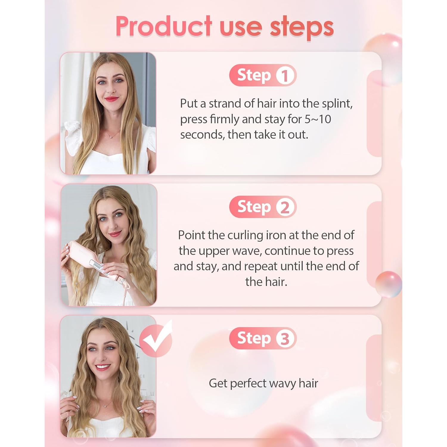 Rizador de Cabello NOVUS 2 Barriles 1.1" Cerámica Iónica Rosa