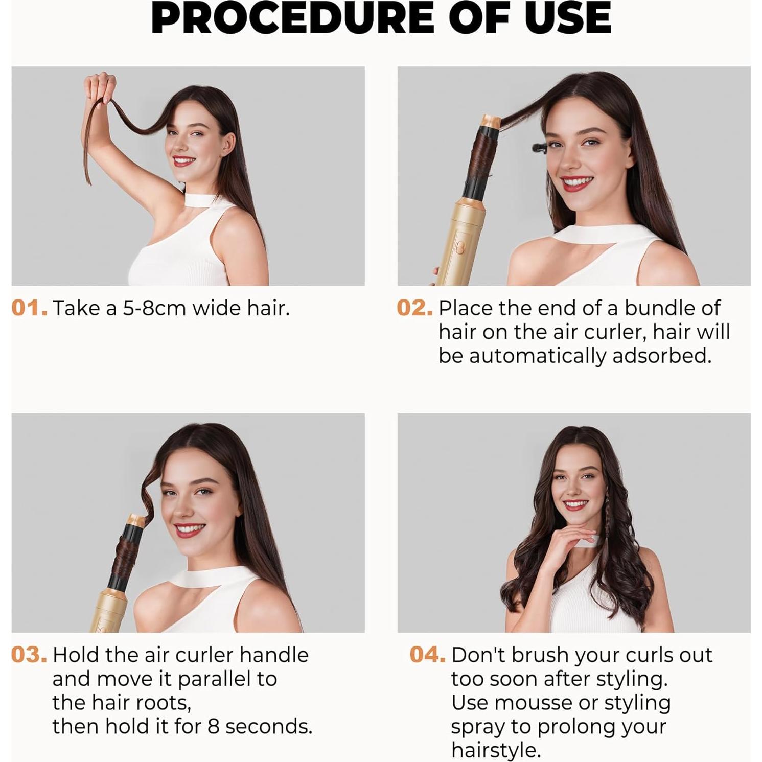 Estilizador de Aire 5 en 1 OKWRAP, Cepillo Secador y Rizador