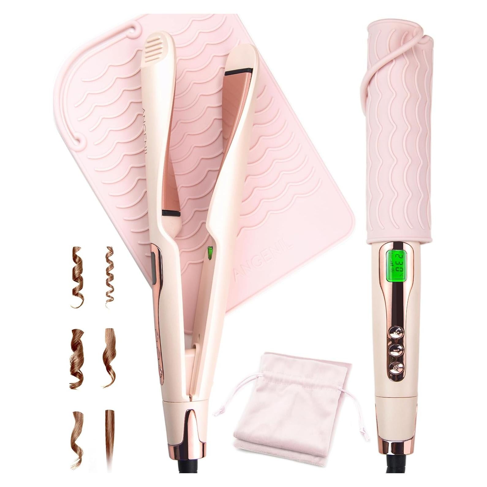 Plancha de Pelo ANGENIL Pro Twist 2 en 1 Rosa Doble Voltaje