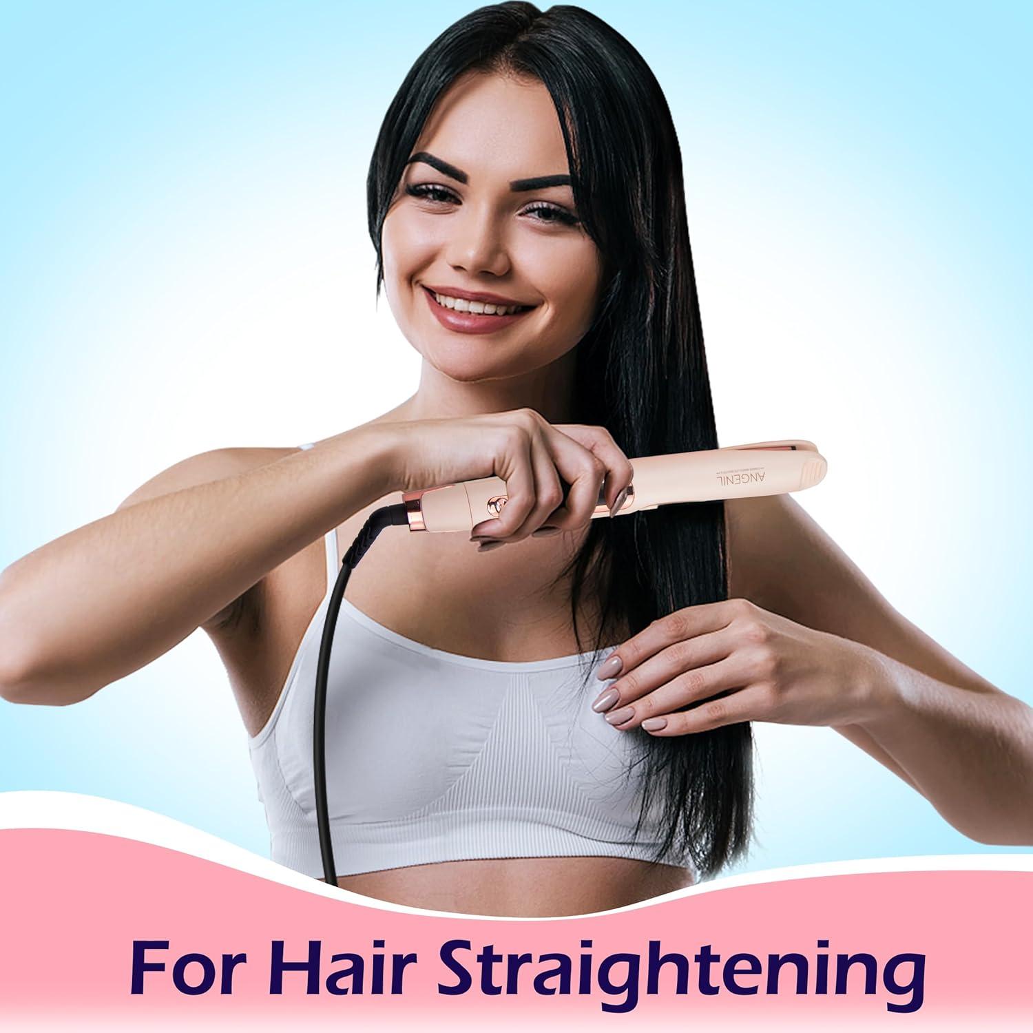 Plancha de Pelo ANGENIL Pro Twist 2 en 1 Rosa Doble Voltaje