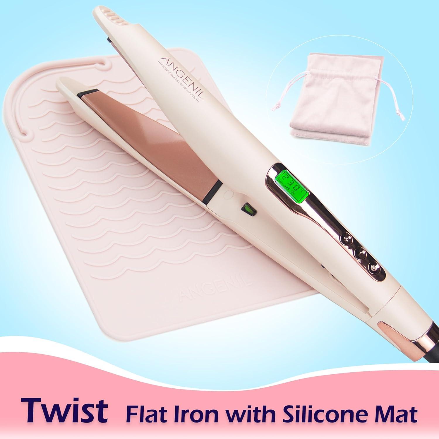Plancha de Pelo ANGENIL Pro Twist 2 en 1 Rosa Doble Voltaje