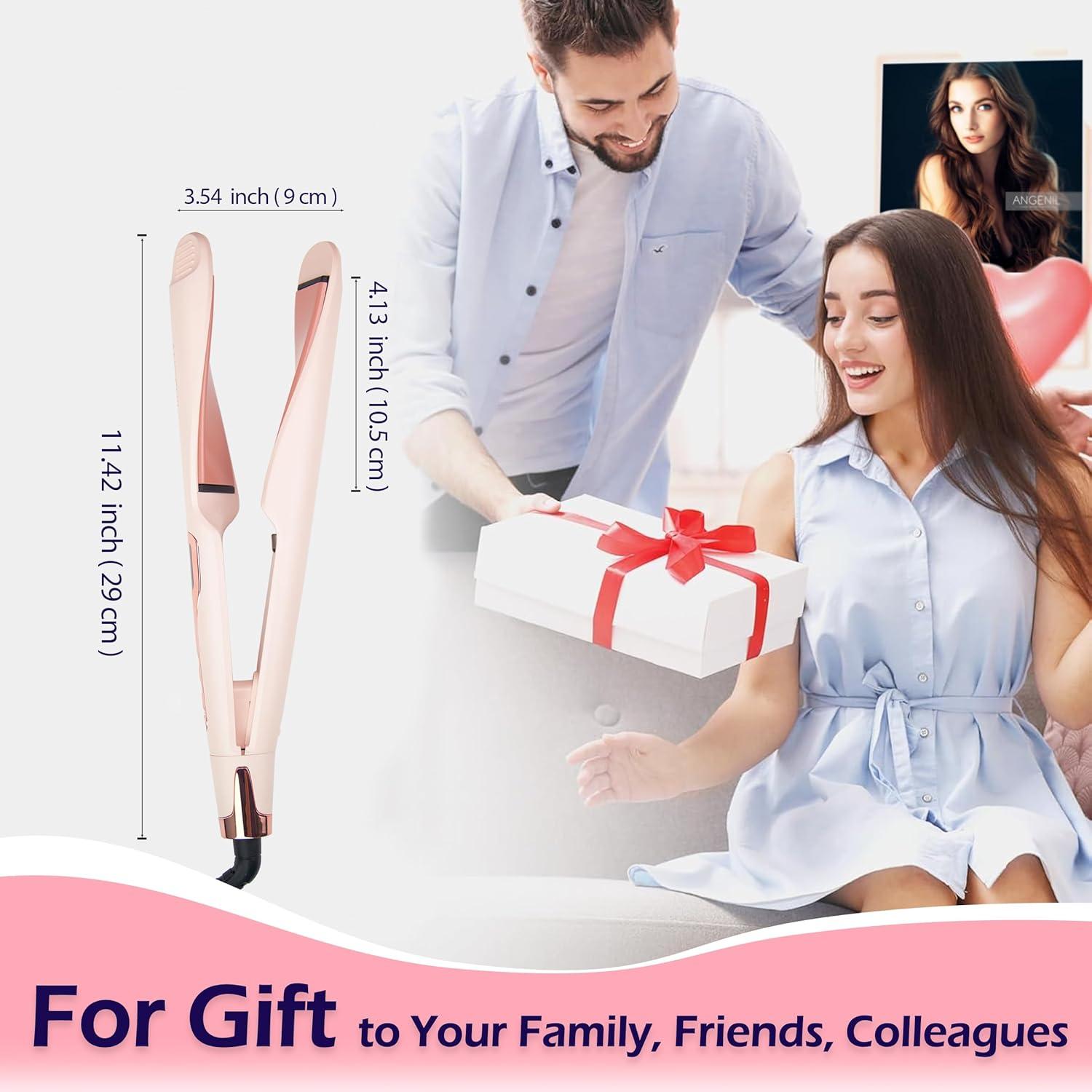 Plancha de Pelo ANGENIL Pro Twist 2 en 1 Rosa Doble Voltaje