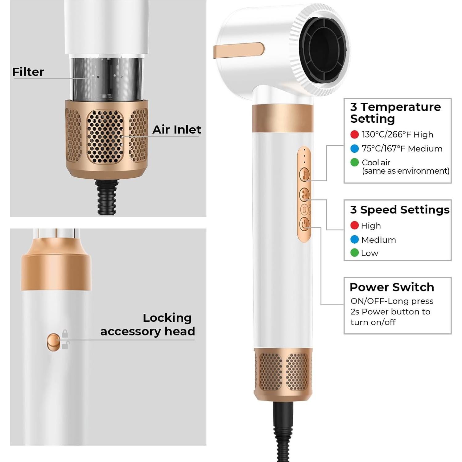 Cepillo Secador 7 en 1 Yitrust - Alisar, Rizar y Secar Cabello