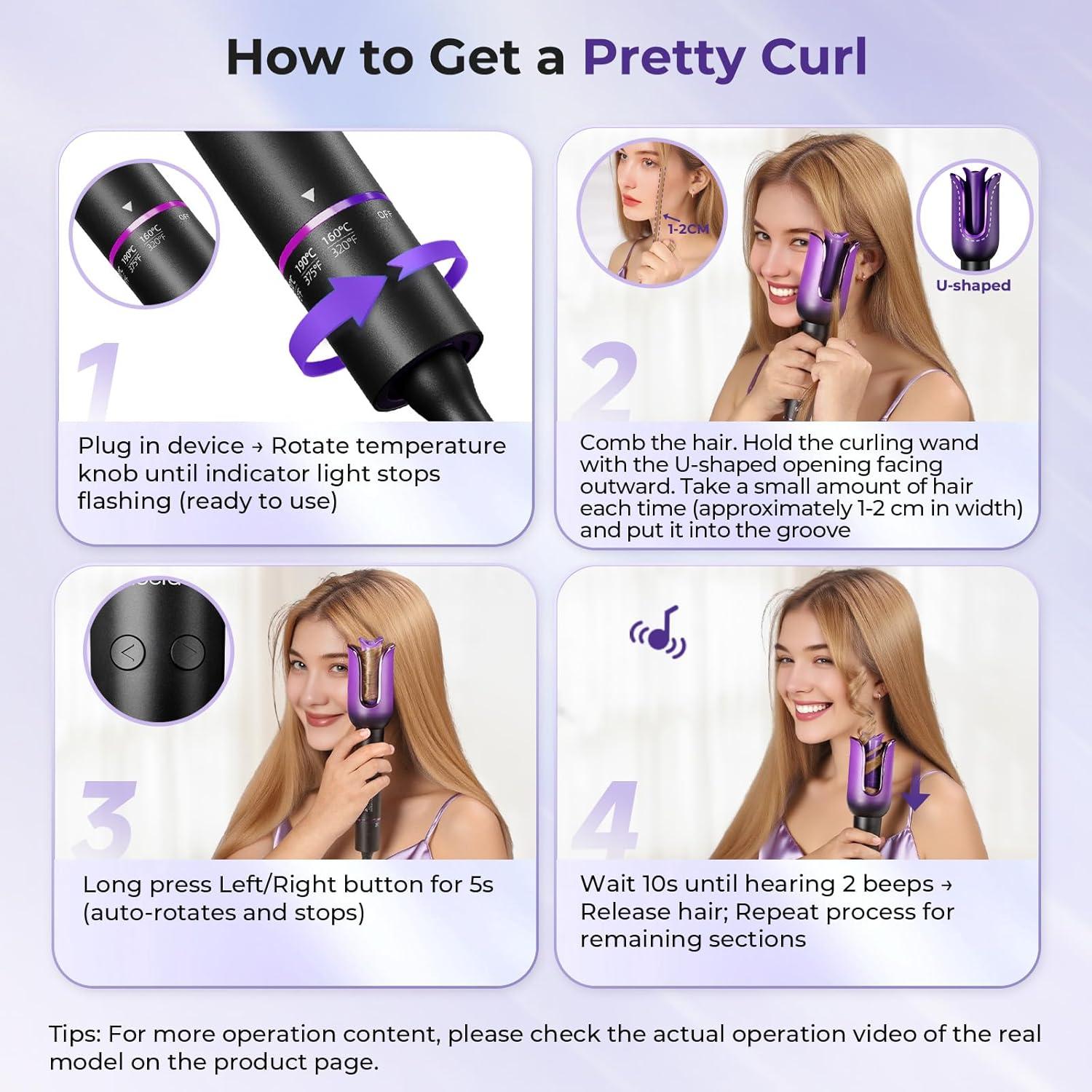 Rizador Automático Moerae 1" (2.54 cm) 3 Temperaturas Antienredos