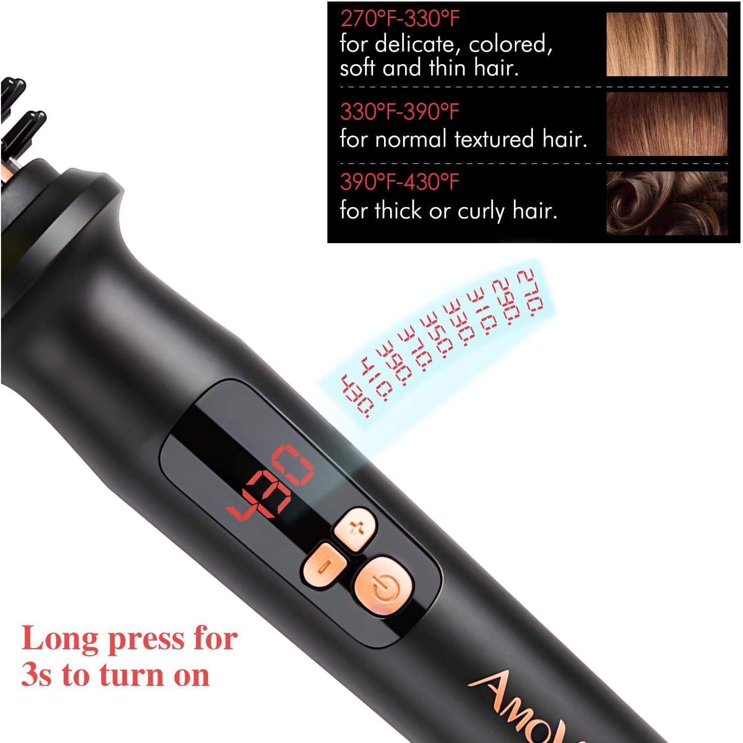 Cepillo Rizador AmoVee Cerámica Turmalina 1" Antiescaldante