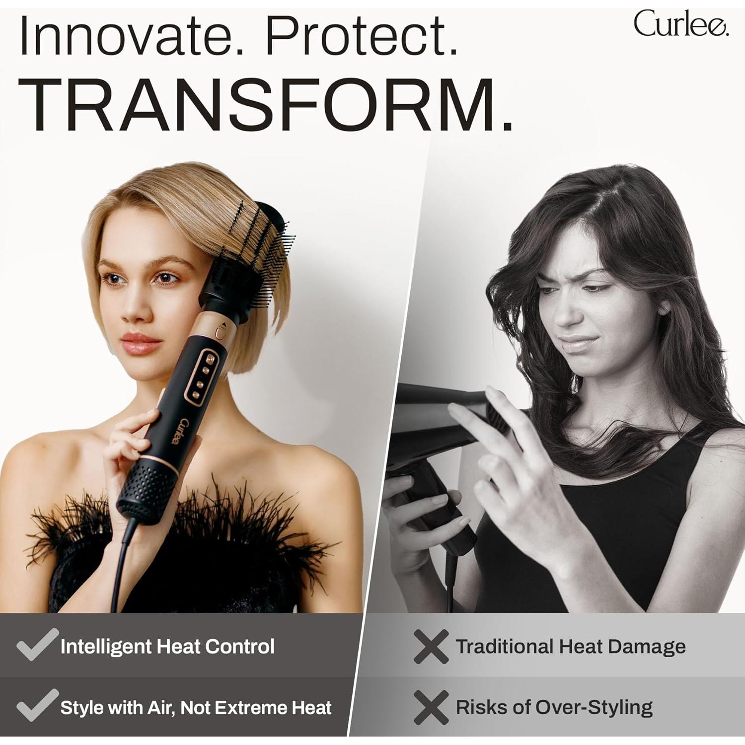 Cepillo Secador de Cabello Curlee 1200W 6 en 1 Negro