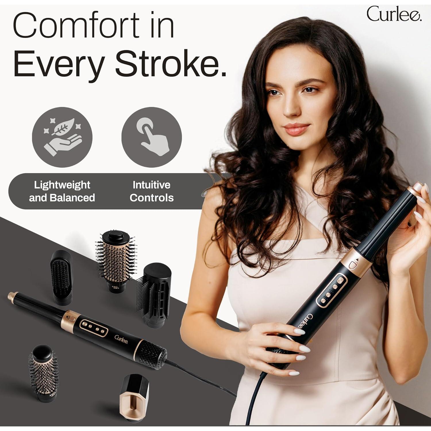 Cepillo Secador de Cabello Curlee 1200W 6 en 1 Negro