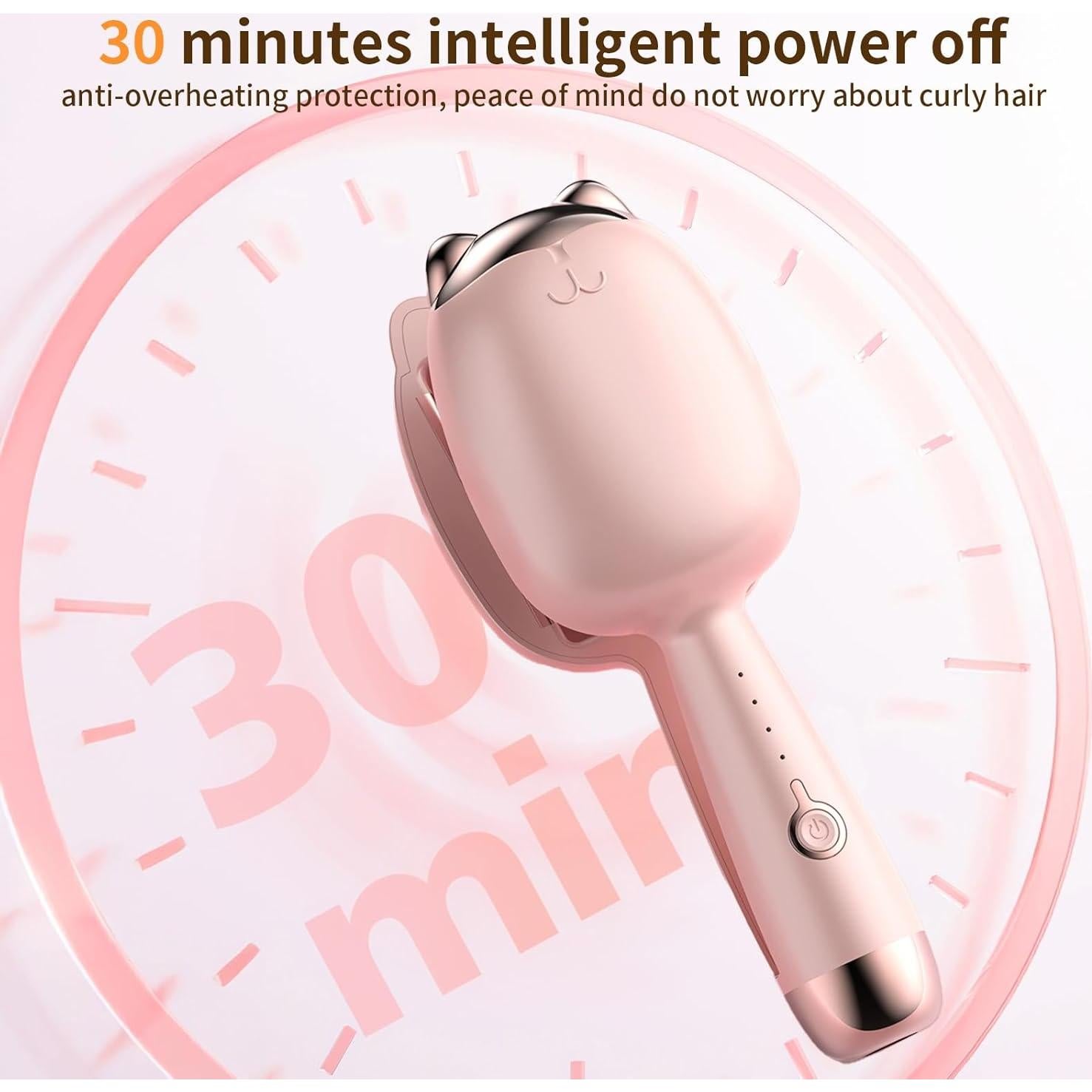 Ondulador de Cabello Iónico Rovy 32 mm Rosa, 4 Temperaturas