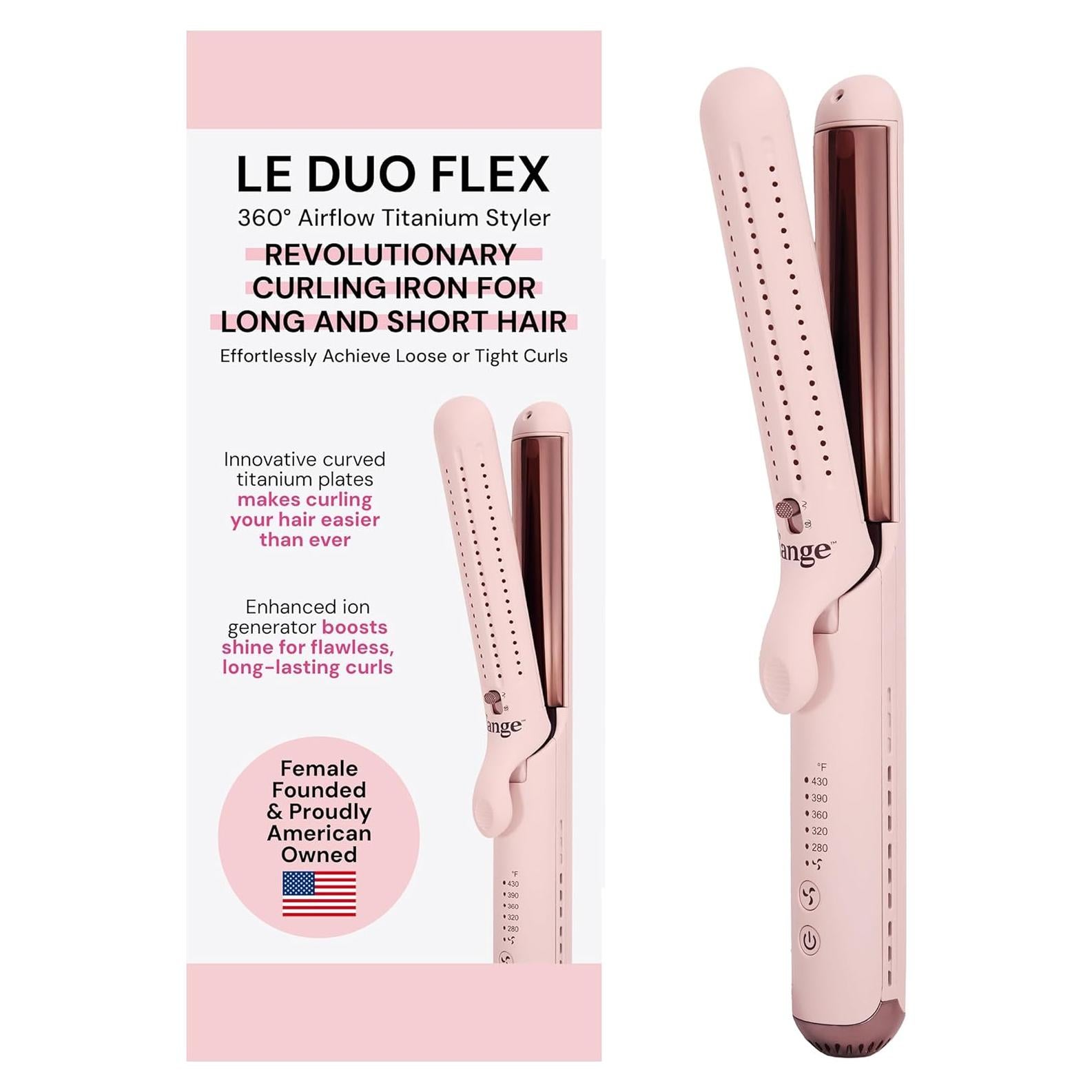 Plancha de Rizos L'ANGE HAIR Le Duo Flex 360° Rosa - Titanio