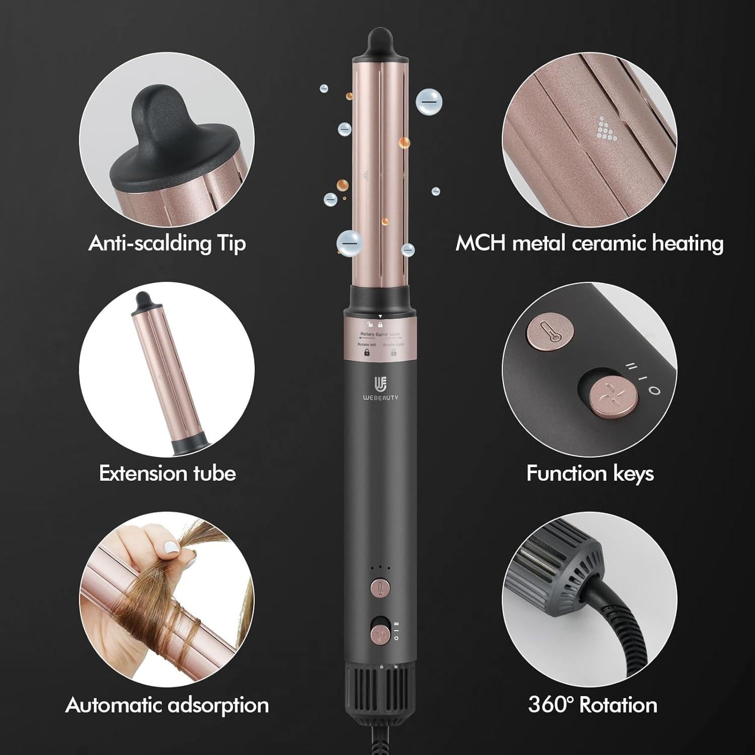 Secador de Cabello y Plancha Rizador Automática Webeauty F9A