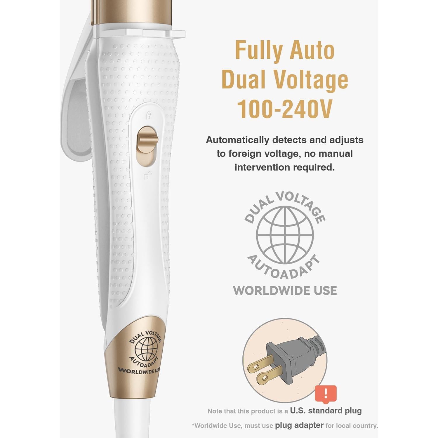 Plancha de Rizar Compacta FURIDEN Lite 1" Doble Voltaje 450°F