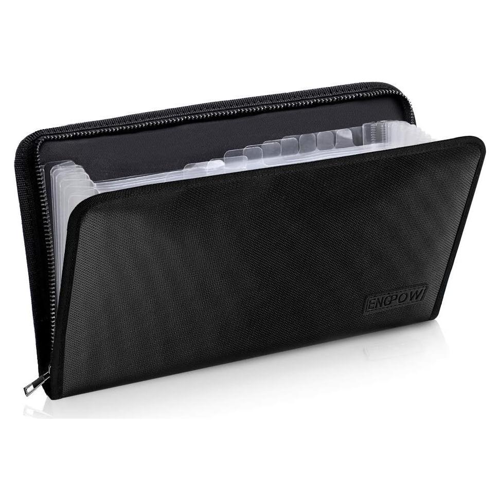 Carpeta Expansible Ignífuga ENGPOW A5 13 Bolsillos Negra