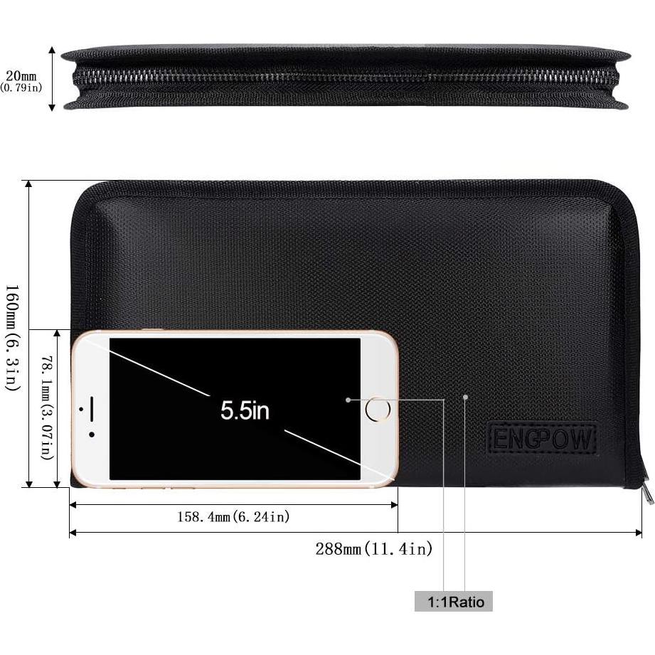 Carpeta Expansible Ignífuga ENGPOW A5 13 Bolsillos Negra